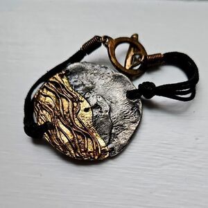 Vintage Artisan Gold and Silver Women's Bracelet